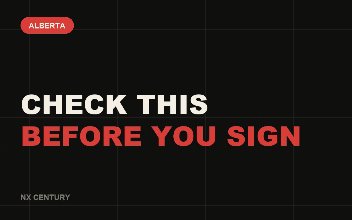 Alberta: Check this Before you sign