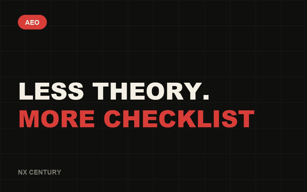 AEO: Less theory. More checklist