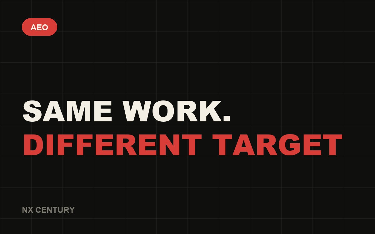 AEO: Same work. Different target