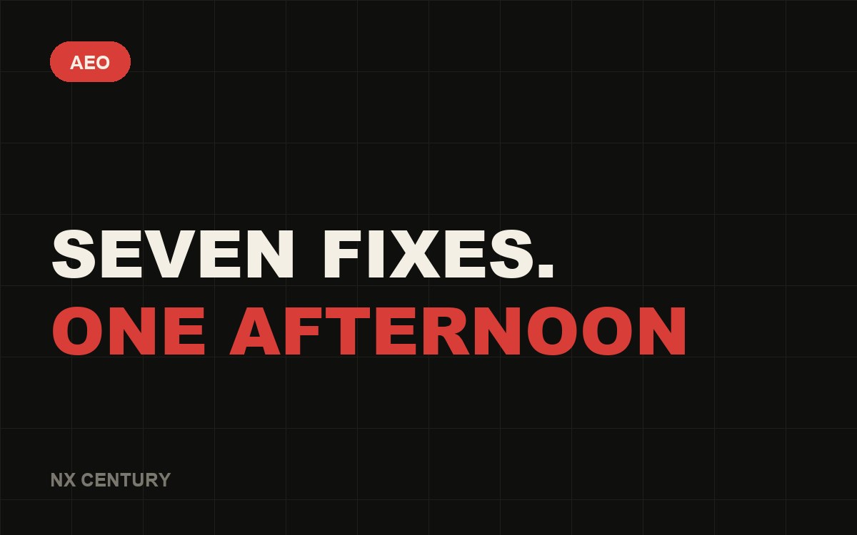 AEO: Seven fixes. One afternoon