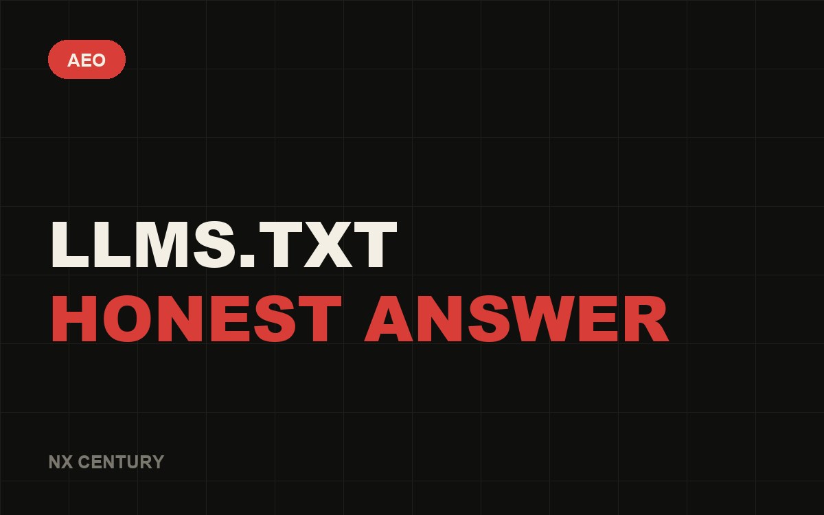 AEO: Llms.txt Honest answer